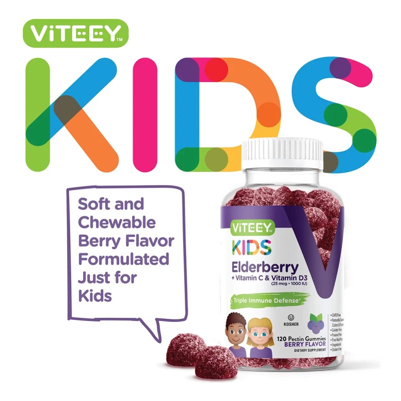 Gomitas De Saúco Sambucus Para Niños Apoyo Inmune Viteey