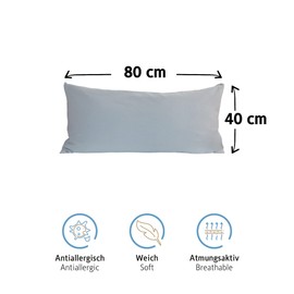 Komfortec 100% cotton cushion covers, set of 2, 40 x 80 cm, super soft premium jersey pillowcase, 150 g/m², cushion cover, grey