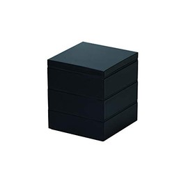 Pearl Metal D-6592 Everyday Heavy Box, 3 Tiers, Black with Rubber Belt