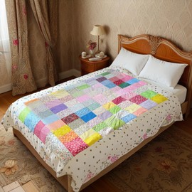 EXGOING 7pcs Fat Quarters Fabric Bundles - 20"x20" Precut Easter & Spring Quilting Cotton for Sewing, Patchwork, DIY Crafts & Home Décor - Soft, Durable & Multi-Colour Material (Black)