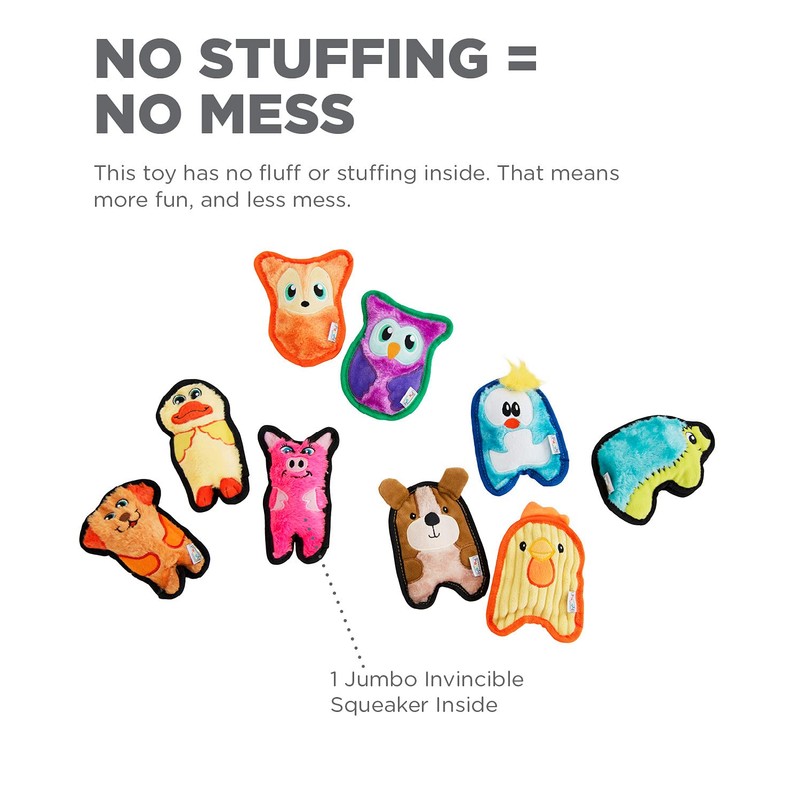 Outward Hound Invincibles Mini Pig Plush Dog Toy, XS