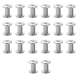 20 pieces screw rivets for leather, Chicago screws, binding screws, hollow rivets, screw rivets for books, paper, belt, dog leads, DIY crafts, bookbinding, bookbinding (m5 x 12 silver)