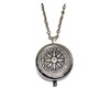 Handmade Silver Compass Pill Box Necklace