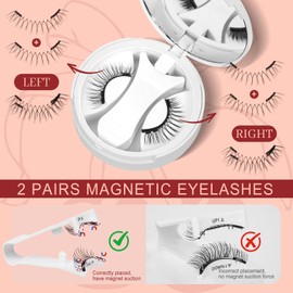 Higu clace Magnetic Eyelashes,Natural Look with Reusable Lashes with Applicator, No Glue Needed,Easy to Wear and Remove（NZH-G)