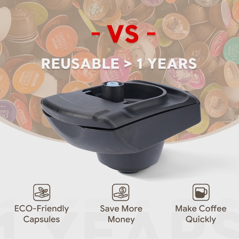 Reusable Capsule Adapter for Dolce Gusto, Refillable Coffee Capsule Adapter,