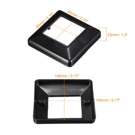 sourcing map Post Skirt, 4pcs 80x80mm/3.15x3.15" Plastic Split Style Post Base Cover Trim Skirt for Fence Stair Handrail Railing Porch