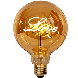 TIANFAN Edison Bulb Led Bulb Vintage 4W Dimmable 110-130V 2000Kelvin Super Yellow Warm Decorative Light Bulb (G30 Love Stand)
