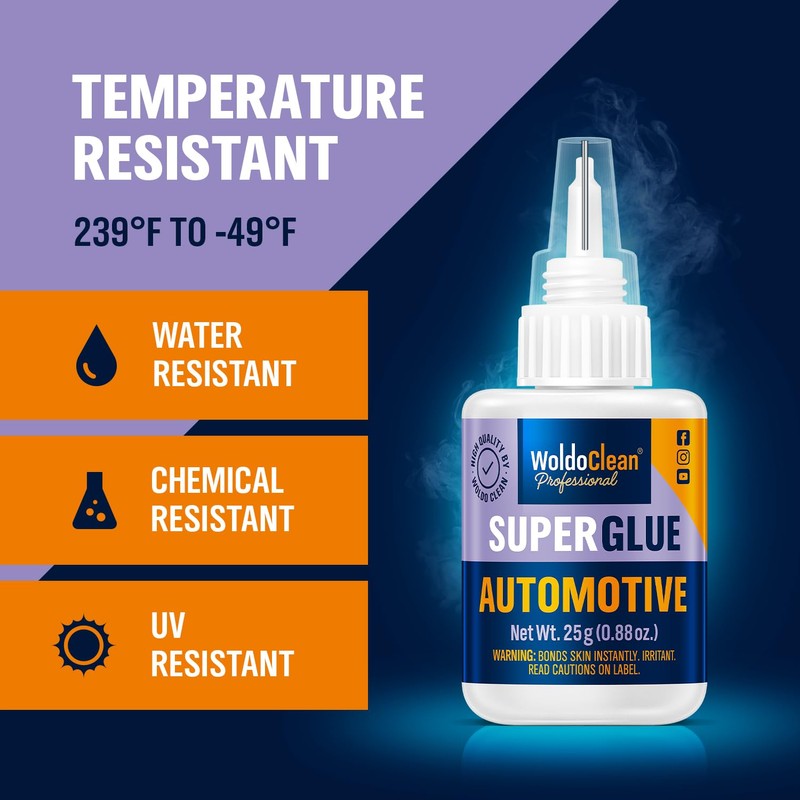 WoldoClean Super Glue for Cars & Vehicles - Extra Strong