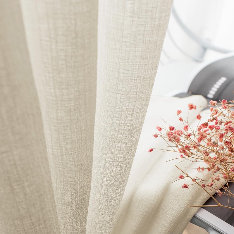 Melodieux 2 Panel Voile Sheer Curtains - Semi Sheer Privacy