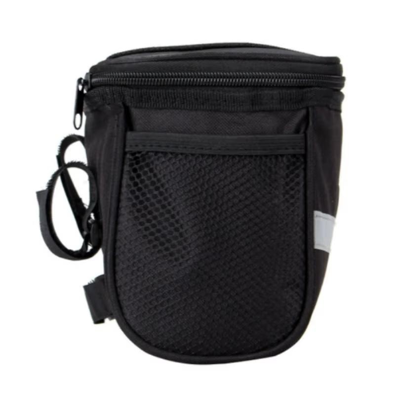 HOMEFISH Bicycle Front Handlebar Storage Bag – Black Size M,