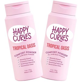 HAPPY CURVES Polvos Comfort Desodorante En Polvo Antirozaduras Sin Talco Para Cuerpo Y Pies Ideal Para Mujeres Para Controlar Las Rozaduras En La...  