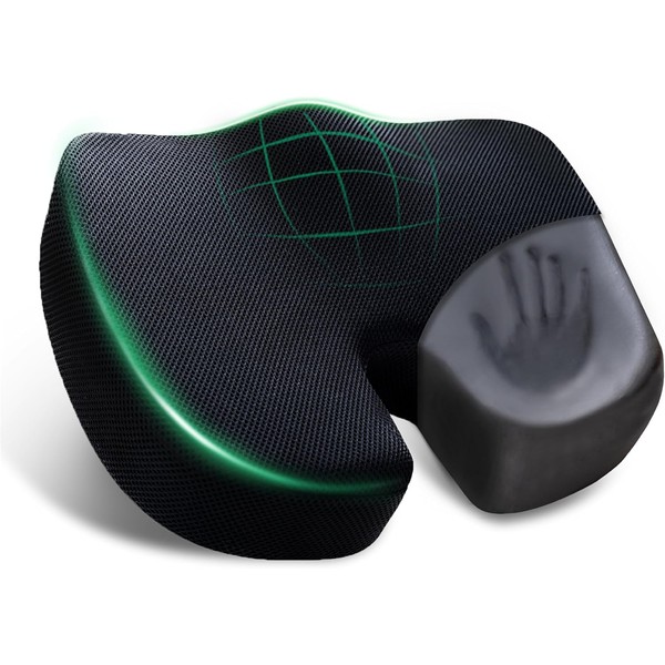 EGO HOME Sitzkissen Charcoal Memory Foam für Bürostuhl, Auto &