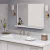 ANYHI White Bathroom Wall Mirror with Shelf, 32"x24" Bathroom Mirrors