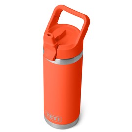YETI Rambler C Straw Bottle, Stainless Steel Vacuum Insulated Bottle with Straw Cap, Papaya, 18 oz (532 ml)