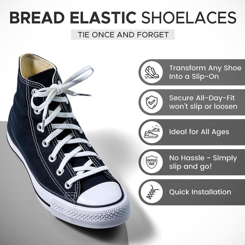 Bread Elastic Shoelaces – Tie Once, Slip On Convenience –