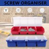 Thatyro 2 Pack Screw Organizer Box, 4 Compartments Bolt Bin