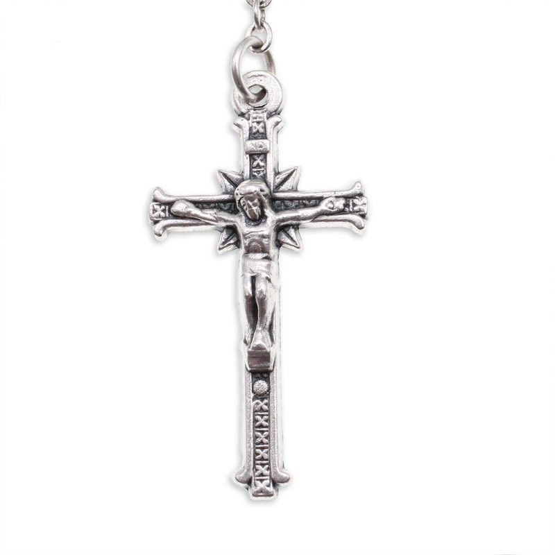 St. Michael Rosary Pink Crystal Beads