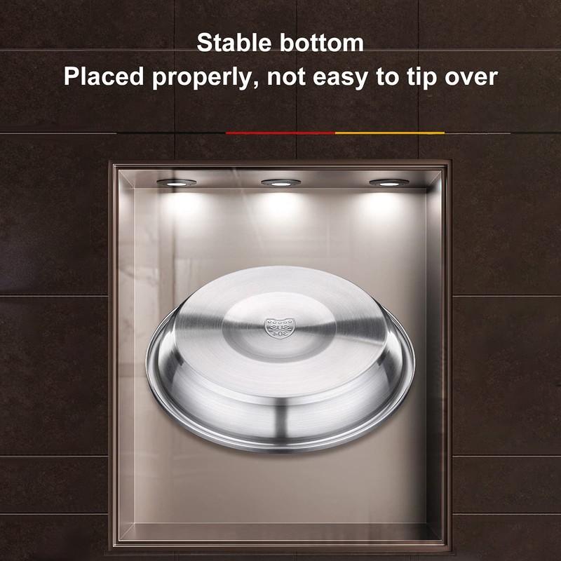 Stainless Steel Plate, Sturdy Kitchen Metal Plate Stackable for Kitchen