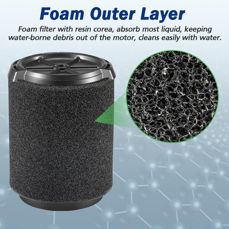 VF7000 Filter Replacement Compatible with Ridg 5-20 Gallon Wet/Dry Vacuums