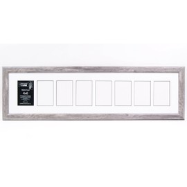 Creative Letter Art [10x40dw-w] 8 Opening Glass Face Driftwood Picture Frame Holds 4x6 Media with White Collage Mat