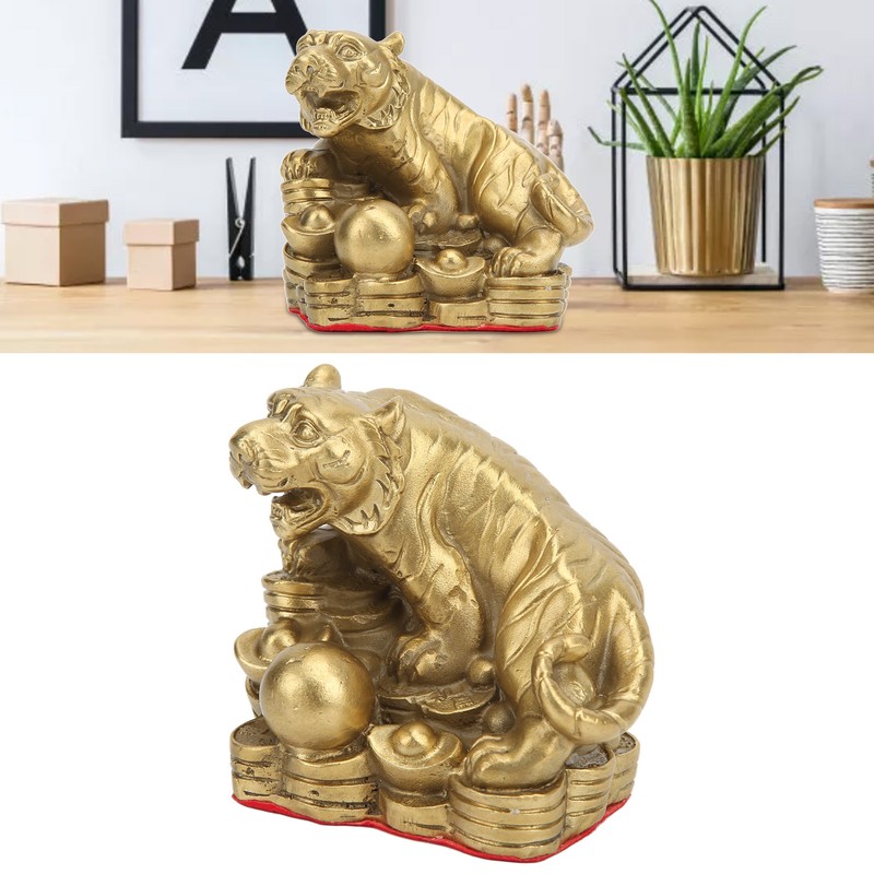 Brass Tiger Statue Sturdy Durable Brass Attract Wealth Fortune Easy