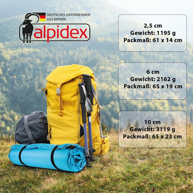 ALPIDEX Self-Inflating Outdoor Thermal Mat in Various Sizes and Colours,