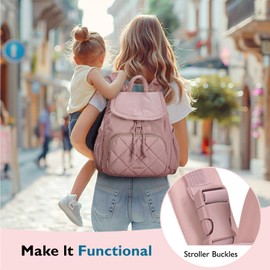 mommore Diaper Bag Backpack, Small Diaper Backpack for Travel, Lightweight Drawstring Baby Bag with Stroller Straps