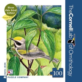 New York Puzzle Company - Cornell Lab Golden-Winged Warbler Mini - 100 Piece Jigsaw Puzzle
