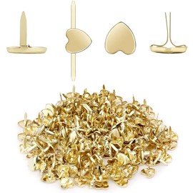 Cotter Pin Push Pins Heart Shape Fasteners Set of 100 Mini Cotter Pins Push Pins Fasteners Metal Multi-functional Pins Cute Fashion Cotter Pins DIY Fixing Easy to Use for Files, Cards, Albums,