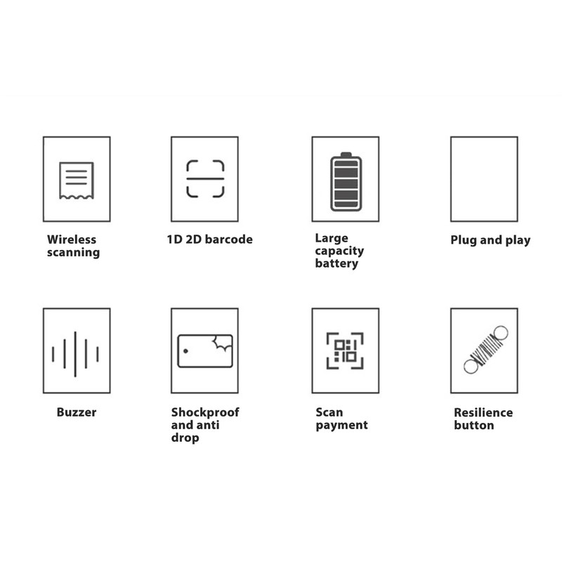Barcode Scanner USB Wired 2.4G Wireless CMOS 1D 2D QR