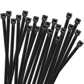 AUBVERC Zip Ties 100 Pcs 8 inch Black Cable Ties, Multi-Purpose Self-Locking Nylon Cable Cord Management Plastic Wire Tie for Home Office Garden Workshop, Black Zip Tie by AUBVERC