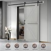 S&Z TOPHAND® 24in x 84in MDF Light Gray Barn Door,