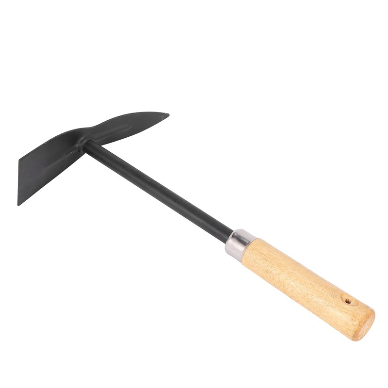 xelea Wooden Handle Metal Hand Garden Tool Digging Hoe,Black