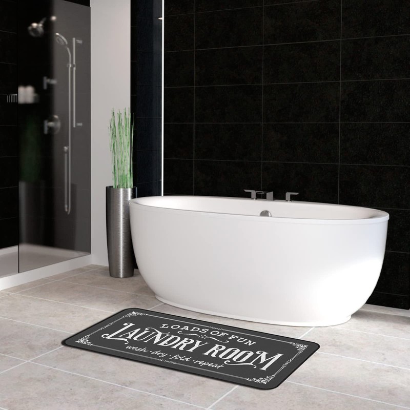 Farmhouse Laundry Room Rug 20"x47" Non Slip Floor Mat Runner