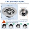 3-in-1 Kitchen Sink Drain Strainer & Sink Stopper 2 Pack