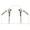 Beaccoss Gold&White Metal Wedding Arch Backdrop Stand,7.2FT, 6.6FT, 6FT Set
