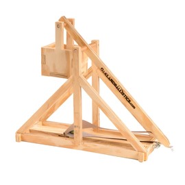 Wood Trebuchet kit for 12 and up, Fully Adjustable, launches 30+ ft. Made in America, Updated Design for 2025