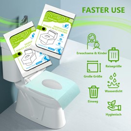 TenFans Disposable Toilet Seat Covers - Pack of 20 Individually Packed for Travel - Waterproof XL Covers for Adults and Children - Travel Accessories for Public Toilets, Camping, Aeroplane