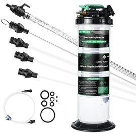 HTZSSON 7.5 L Manual Pneumatic Fluid Extractor, Oil Change Vacuum Pump Extractor with 5 Tubes and A Brake Bleeding Hose for Automotive, Boats