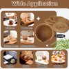 6-Pack Handmade Rattan Coasters with Holder, Modern Farmhouse and Boho