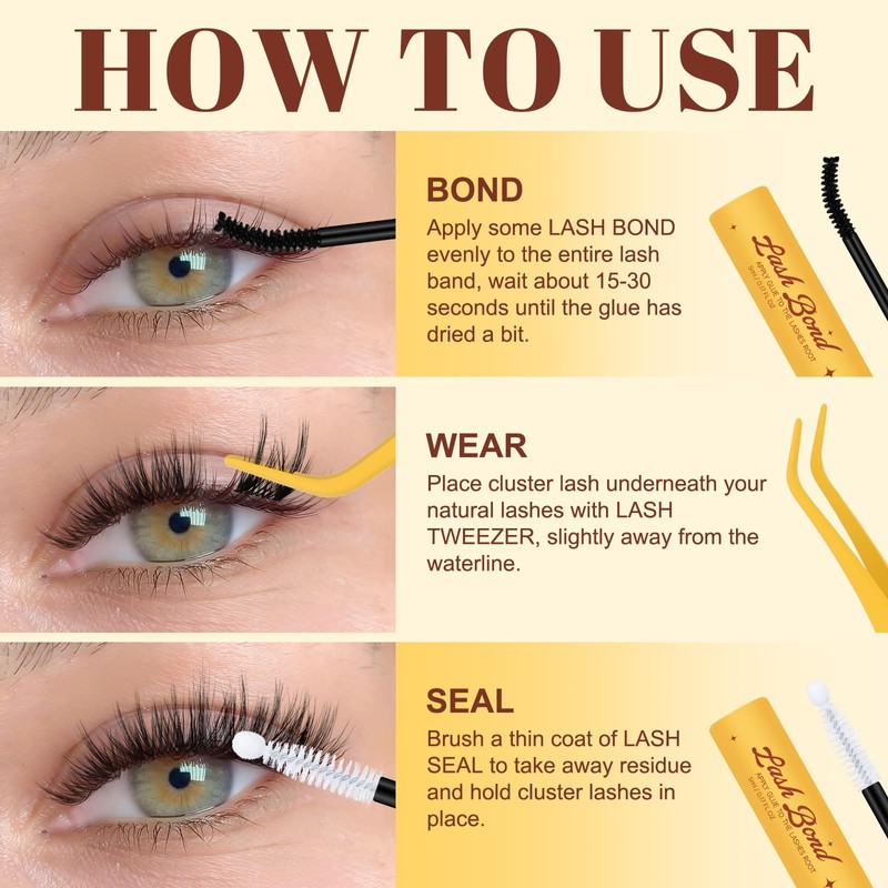 Lash Clusters Kit with 0.03mm Fine Band, 120PCS Waterproof Manga