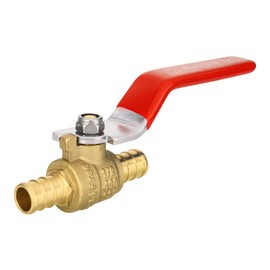 12-Pack 1/2" PEX Brass Ball Valve, Barb Crimp Pex Connection, Full Port Water Stop Shut-off Valve, Red (Hot) and Blue (Cold) Levels, (12)