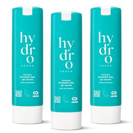 ADA Cosmetics Shower Gel - 3 x 300 ml, Refill Pack for Smart Care Wall Mount, Vegan with High-Quality Sea Minerals and Algae Extract, Hydro Touch, Made in Germany
