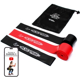 BOLD TRIBE Bandas de Recuperación Floss Bands - 2 Niveles de Resistencia - Látex Natural - Incluye Mini Banda, Bolsa de Transporte y Acceso a Academia