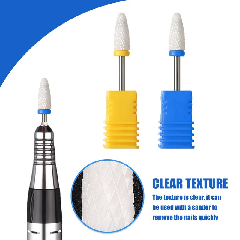 2 Piece Ceramic Nail Drill Set, Electric Nail Drill Bits