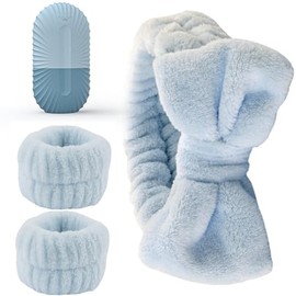 Kit Facial de Silicona de 4 Piezas - Rejilla de Hielo Facial Descongestiva, Suave Cinta de Peluche para la Cabeza y Muñequera, una herramienta portáti