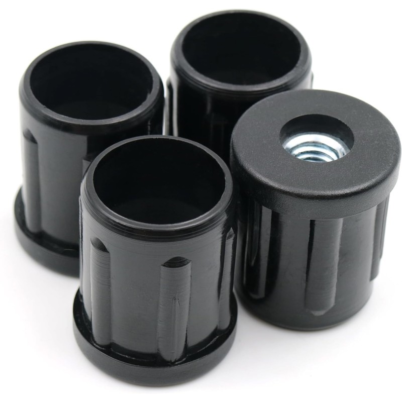 Design61 4 x Threaded Plugs, Round Tube Plugs, Adjustment Plugs,