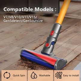iRobacc iRobacc Softwalze Bodend??se Zubeh?r f??r Dyson V8(SV10) V10(SV12) V11(SV14) V15 Staubsauger, Elektrischer Soft Roller B??rste Aufsatz f??r Harte B?den