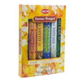 HEM Hexagonal Calming Fragrances Series Incense Bouquet- 1, Free Holder with 6 Most Liked Fragrances | Frank & Myrrh, Precious Lavender, Precious White Sage, First Rain, Dragon Blood, Palo Santo