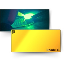 The King | Shade 11 Gold Welding Lens 2x4 1/4 | Aqua Colored Glass Welding Lens | Shade 11 Welding Lens 2x4 1/4, Perfect Size For a Sugar Scoop Welding Hood, or Pancake Welding Hood | Ridge Products